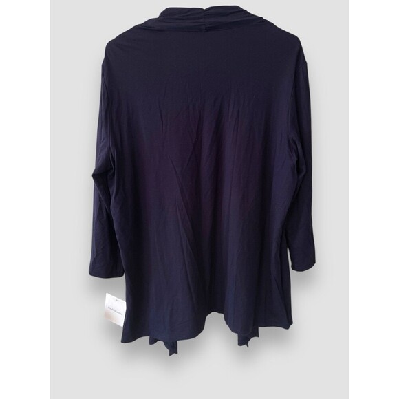 Croft & Barrow Mock-Layer Print Cardigan Sz XL 3/4 Sleeves Navy Striped Tank NWT - Picture 5 of 8